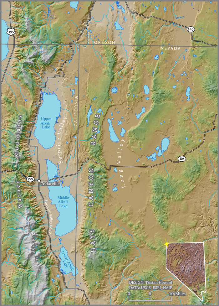 Hays Canyon Range, Nevada location map